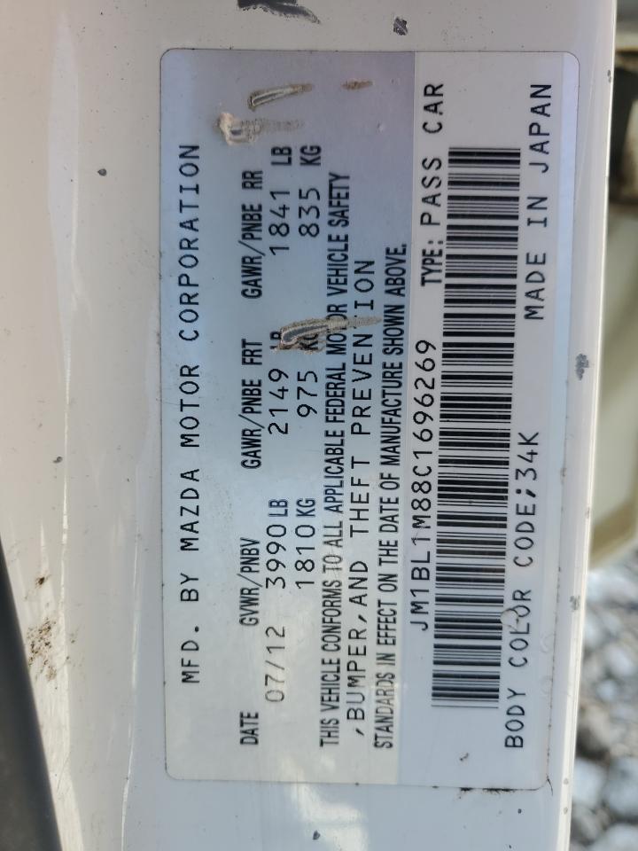 2012 Mazda 3 VIN JM1BL1M88C1696269 Copart auction photo, front end damage thumbnail 12