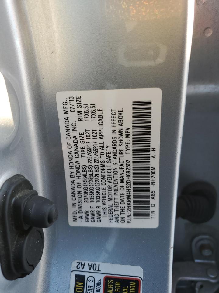 2013 Honda CR-V VIN 2HKRM4H52DH692502 Copart auction photo, side damage thumbnail 13