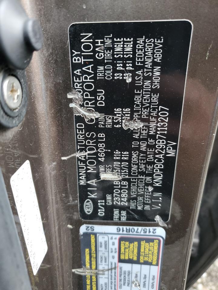 2011 KIA Sportage VIN KNDPBCA29B7113207 Copart auction photo, side damage thumbnail 15