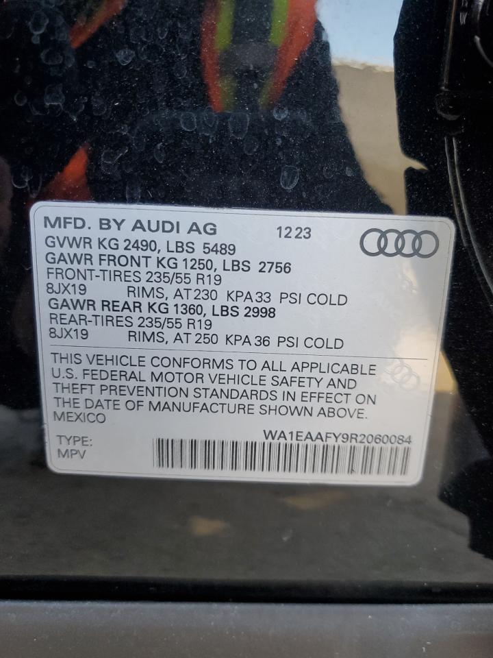 2024 Audi Q5 VIN WA1EAAFY9R2060084 Copart auction photo, front end / side damage thumbnail 13