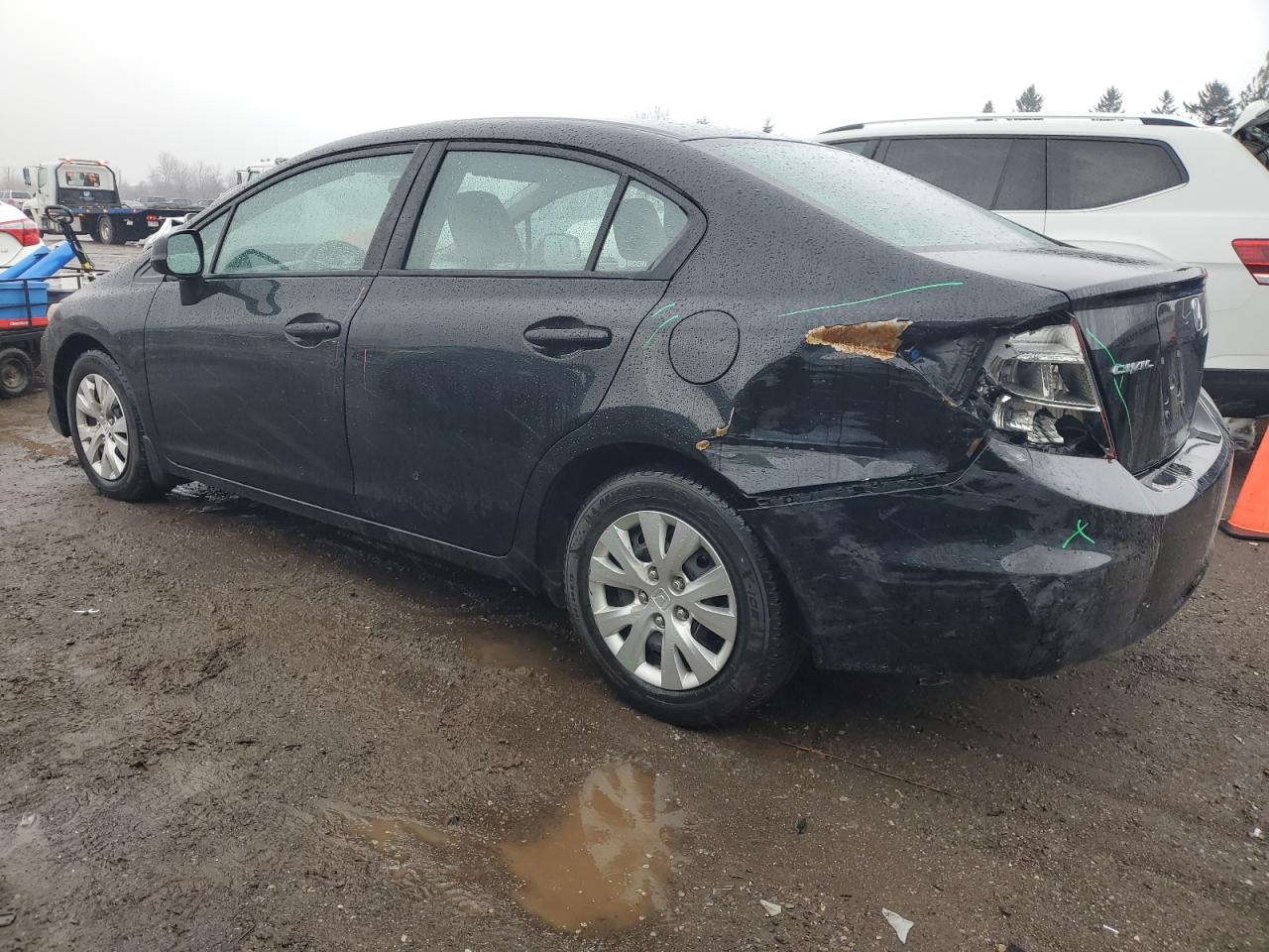 2012 Honda Civic VIN 2HGFB2F48CH102058 Copart auction photo, rear end / undercarriage damage thumbnail 2