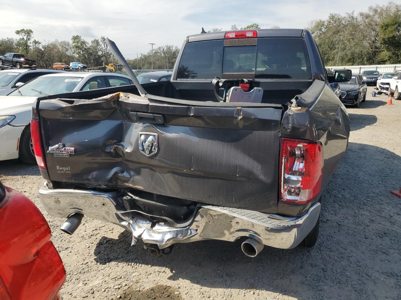 2014 RAM 1500 VIN 1C6RR6GT0ES172659 Copart auction photo, rear end / side damage thumbnail 6