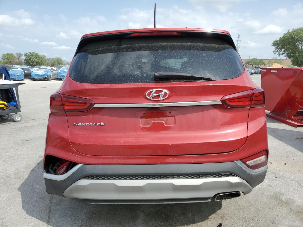 2019 Hyundai Santa Fe VIN 5NMS23AD2KH102179 Copart auction photo, front end / rear end damage thumbnail 6