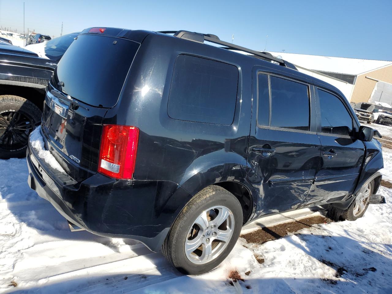 2012 Honda Pilot VIN 5FNYF4H52CB053958 Copart auction photo, front end / side damage thumbnail 3