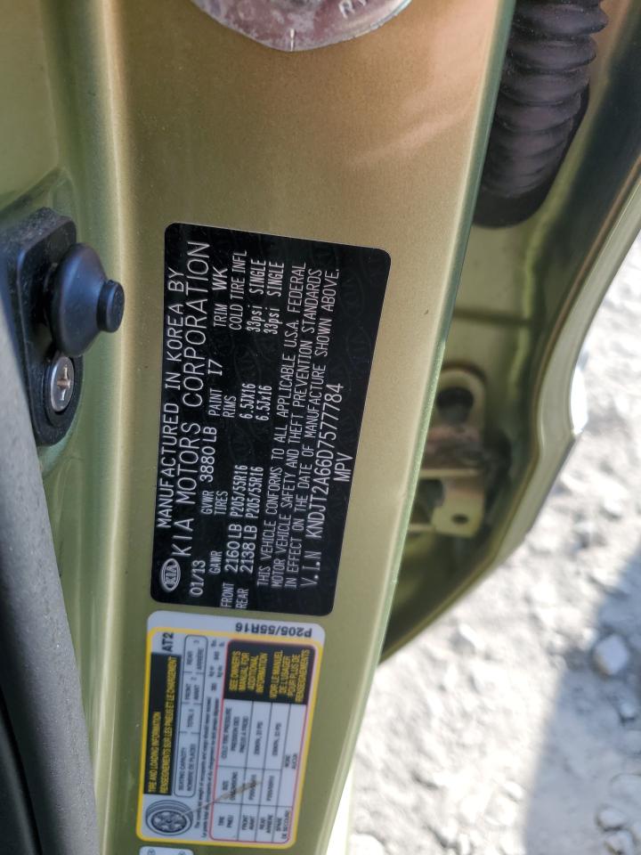 2013 KIA Soul VIN KNDJT2A66D7577784 Copart auction photo, rear end / front end damage thumbnail 14