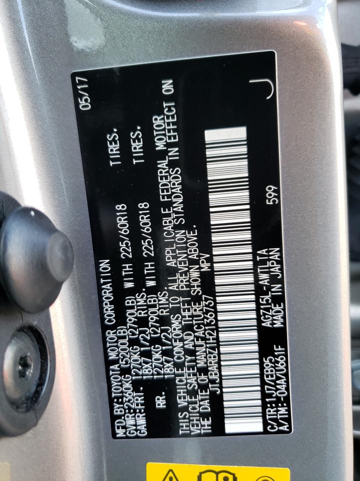 2017 Lexus NX VIN JTJBARBZ1H2136737 Copart auction photo, front end damage thumbnail 13