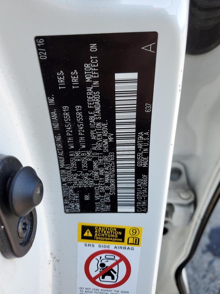 2016 Toyota Highlander VIN 5TDDKRFH7GS257693 Copart auction photo, rear end / minor dent/scratches damage thumbnail 14