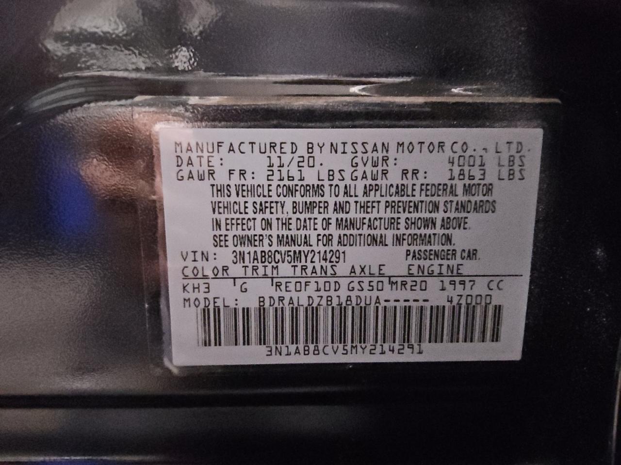 2021 Nissan Sentra VIN 3N1AB8CV5MY214291 Copart auction photo, front end / mechanical damage thumbnail 13