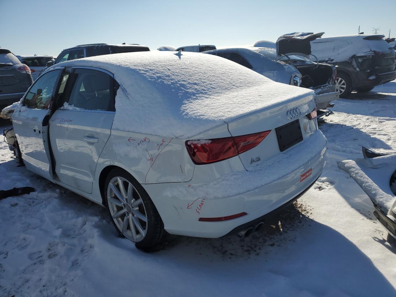 2015 Audi A3 VIN WAUACGFF3F1007198 Copart auction photo, all over damage thumbnail 2