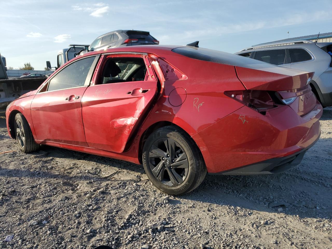 2022 Hyundai Elantra VIN 5NPLS4AG4NH061212 Copart auction photo, all over damage thumbnail 2