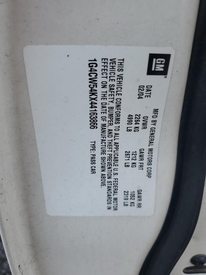 2004 Buick Park Avenue VIN 1G4CW54KX44163866 Copart auction photo, all over damage thumbnail 14