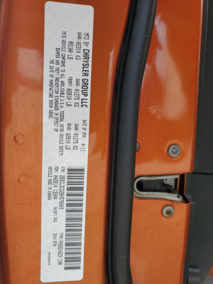 2011 Dodge Charger VIN 2B3CL3CG2BH578003 Copart auction photo, front end damage thumbnail 12