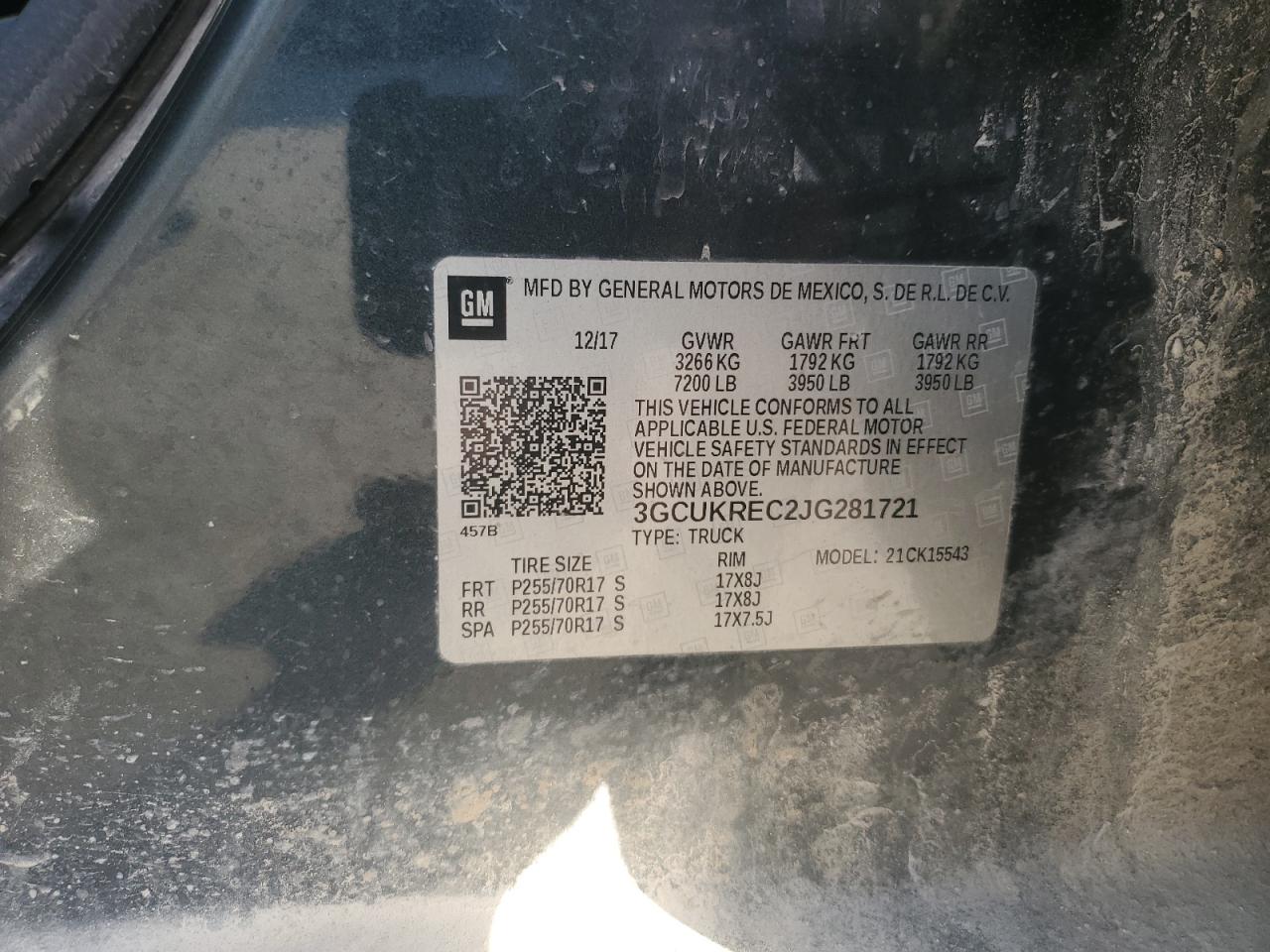 2018 Chevrolet Silverado VIN 3GCUKREC2JG281721 Copart auction photo, front end damage thumbnail 12