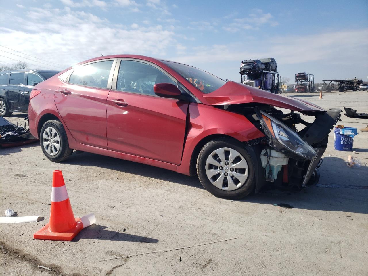 2017 Hyundai Accent VIN KMHCT4AEXHU369843 Copart auction photo, front end damage thumbnail 4