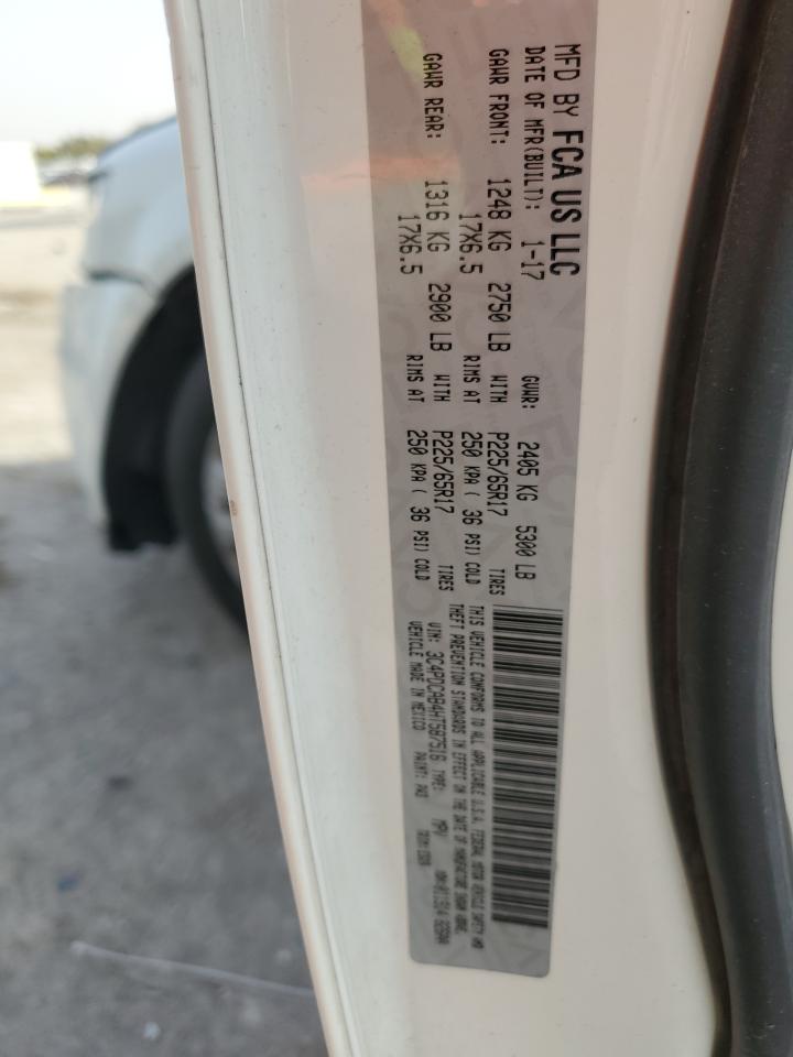 2017 Dodge Journey VIN 3C4PDCAB4HT587516 Copart auction photo, front end / minor dent/scratches damage thumbnail 13