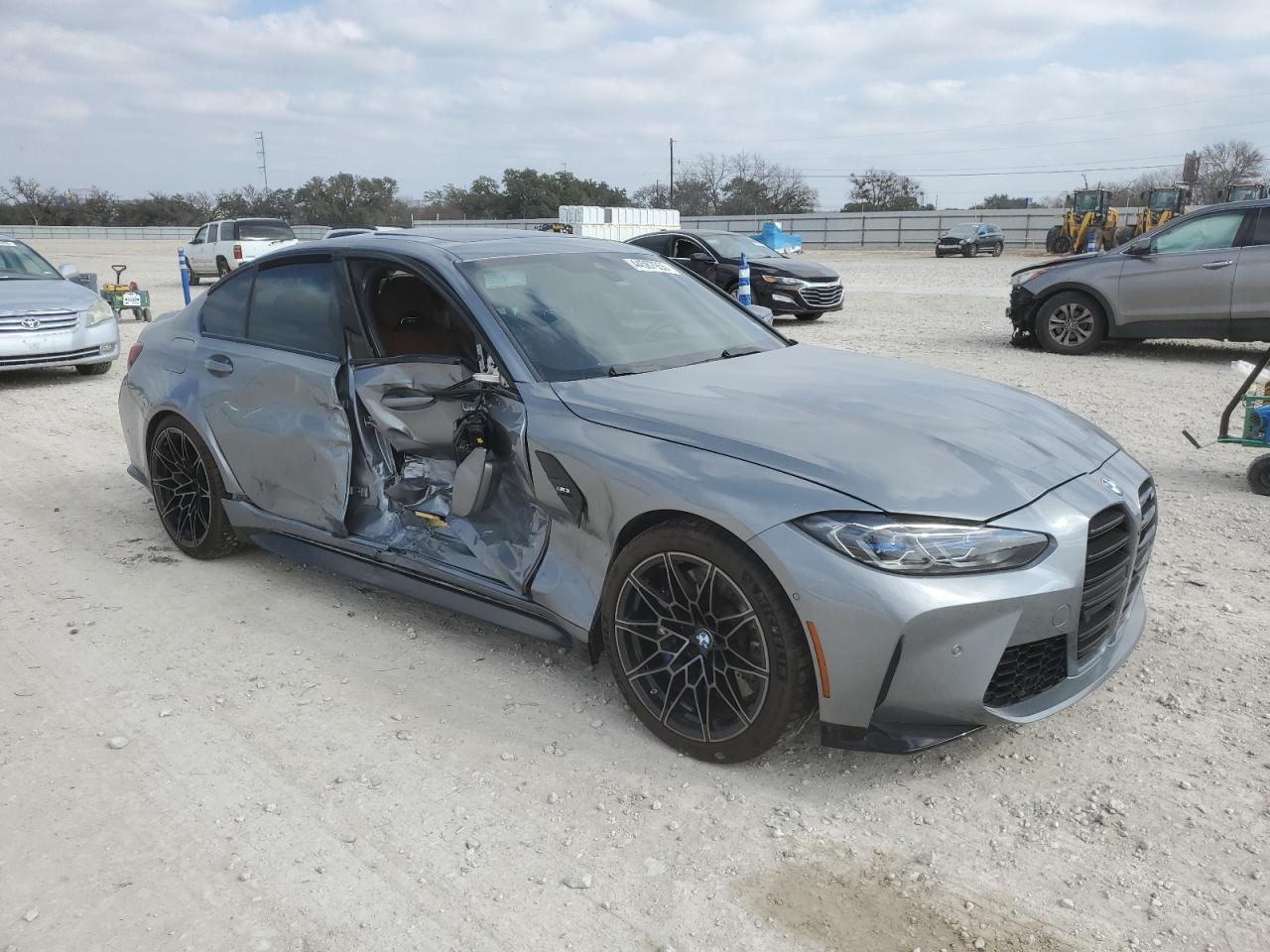 2024 BMW M3 VIN WBS53AY03RFT25848 Copart auction photo, side / top/roof damage thumbnail 4