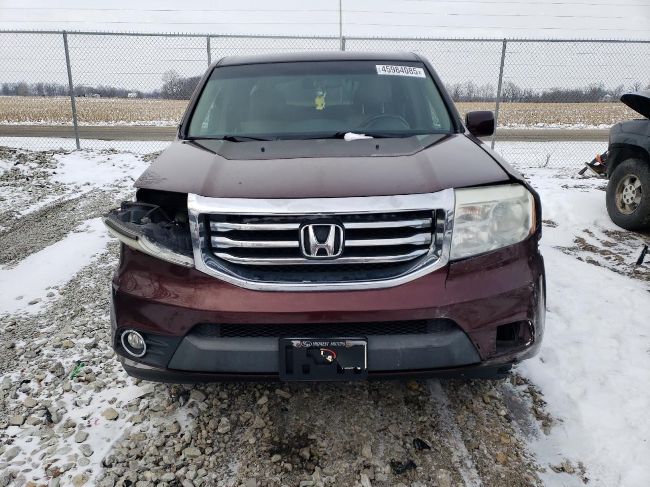 2012 Honda Pilot VIN 5FNYF4H59CB078078 Copart auction photo, side / front end damage thumbnail 5