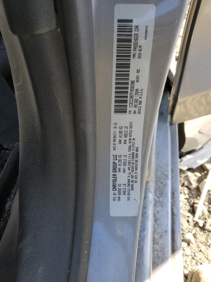 2015 Chrysler 200 VIN 1C3CCCBB7FN592386 Copart auction photo, front end damage thumbnail 14