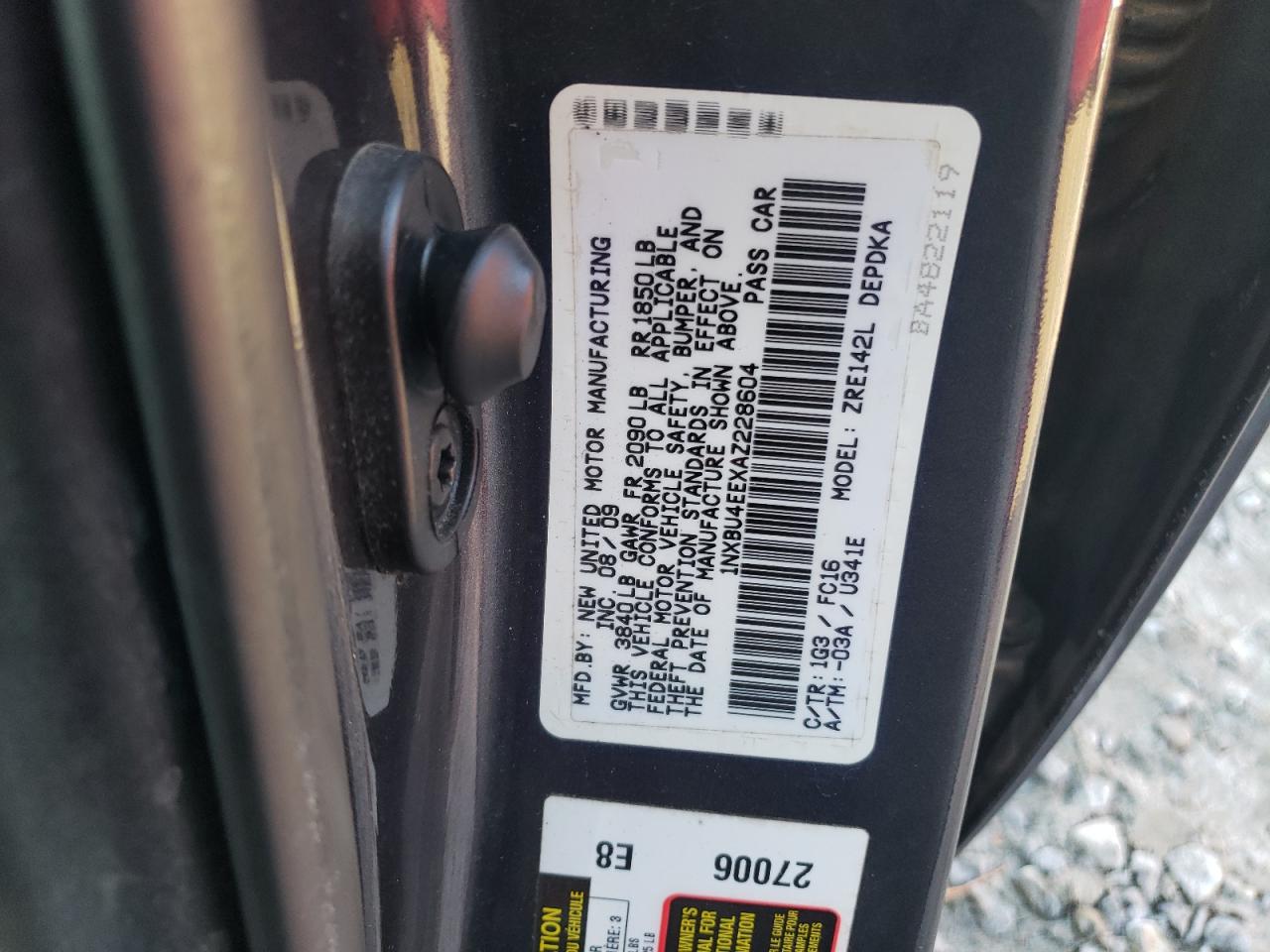 2010 Toyota Corolla VIN 1NXBU4EEXAZ228604 Copart auction photo, rear end / minor dent/scratches damage thumbnail 13