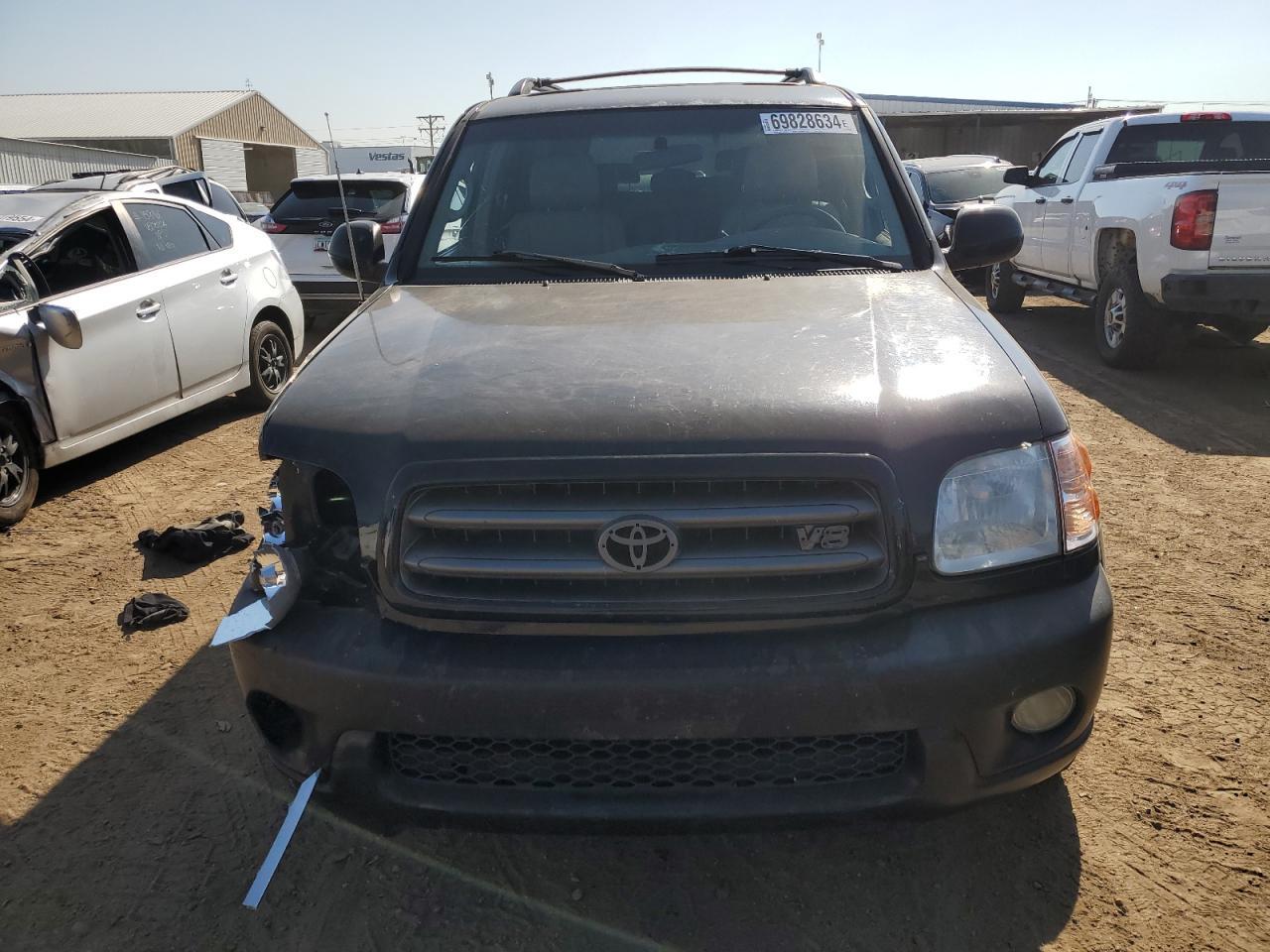 2004 Toyota Sequoia VIN 5TDBT44A74S228350 Copart auction photo, front end / side damage thumbnail 5