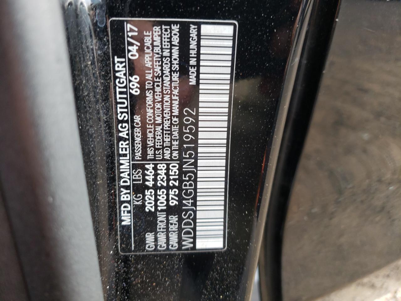 2018 Mercedes-Benz CLA-klasse VIN WDDSJ4GB5JN519592 Copart auction photo, front end / side damage thumbnail 14