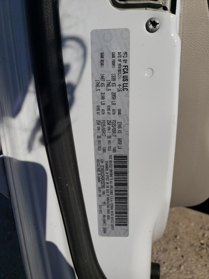 2016 Dodge Caravan VIN 2C4RDGCG4GR352382 Copart auction photo, hail damage thumbnail 15