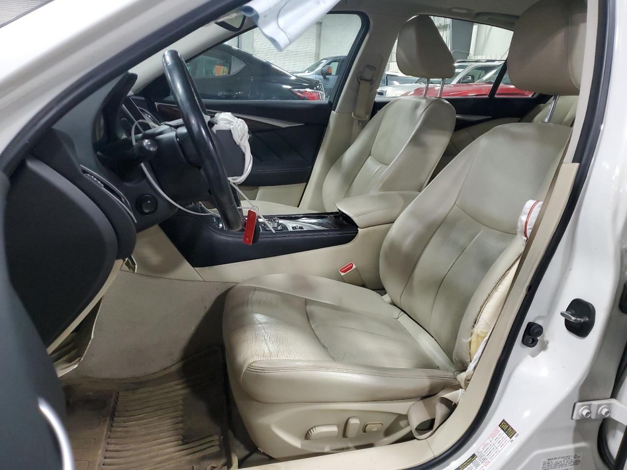 2015 Infiniti Q50 VIN JN1BV7AR6FM405090 Copart auction photo, front end / side damage thumbnail 7