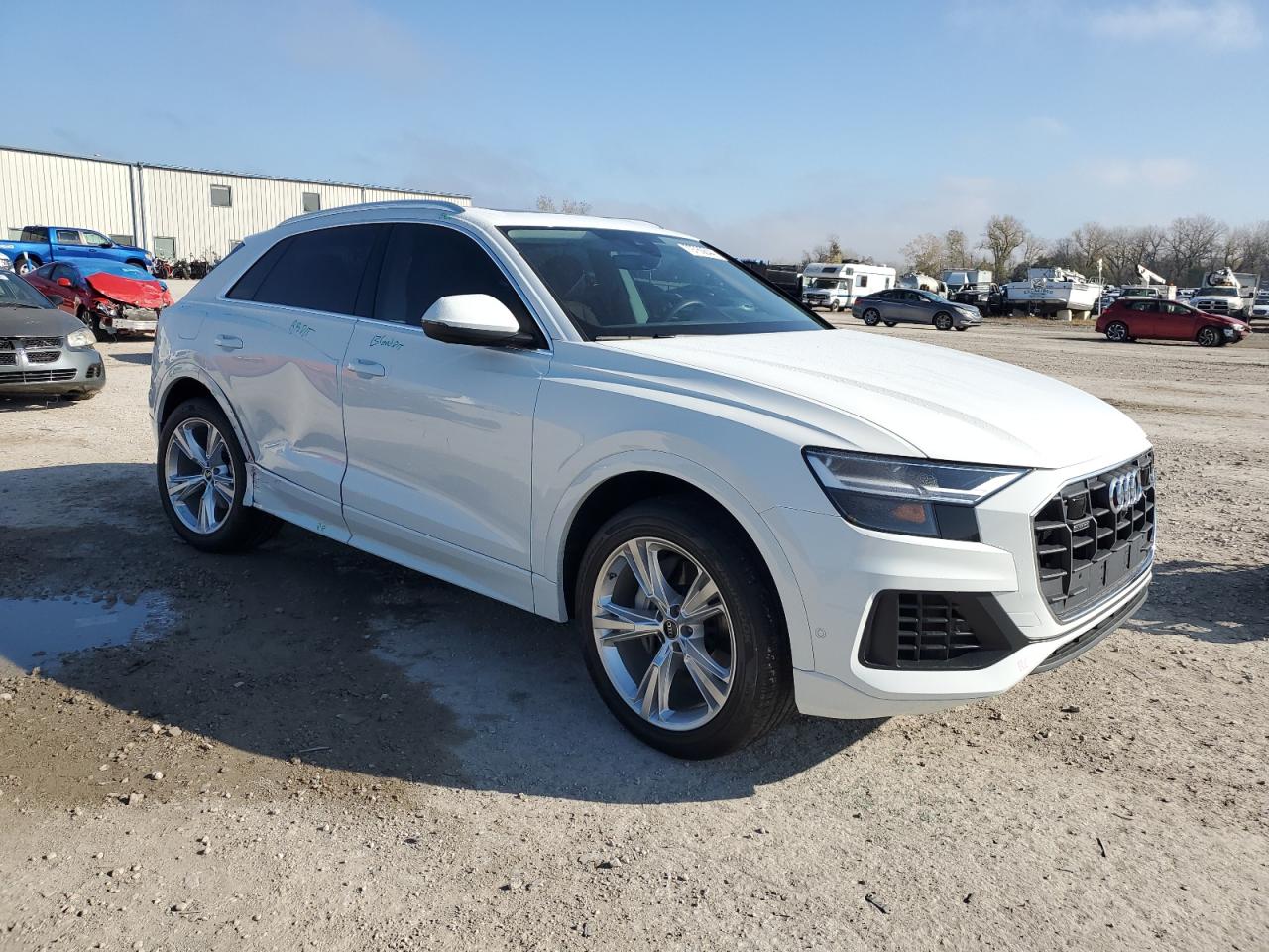 2022 Audi Q8 VIN WA1BVBF16ND017319 Copart auction photo, side / undercarriage damage thumbnail 4