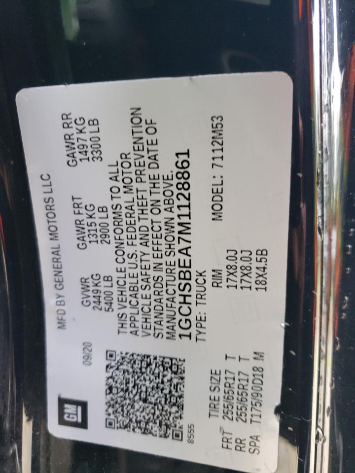 2021 Chevrolet Colorado VIN 1GCHSBEA7M1128861 Copart auction photo, front end / minor dent/scratches damage thumbnail 13