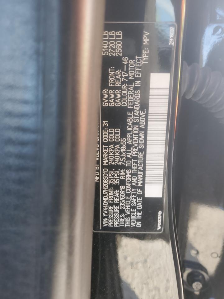 2017 Volvo XC60 VIN YV440MDJ7H2085010 Copart auction photo, side / minor dent/scratches damage thumbnail 13