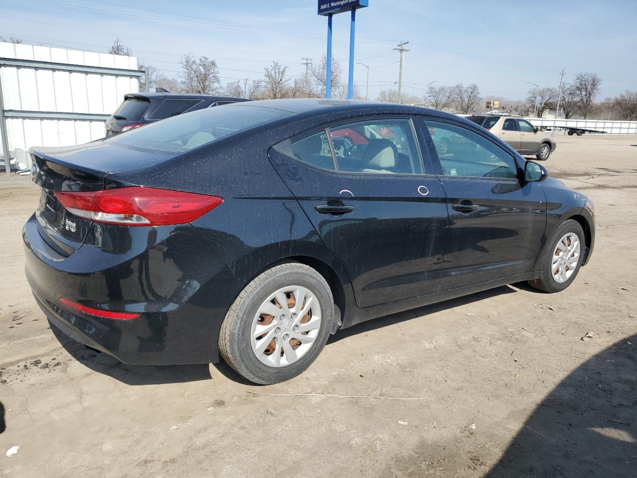 2018 Hyundai Elantra VIN 5NPD74LFXJH343634 Copart auction photo, side / rear end damage thumbnail 3
