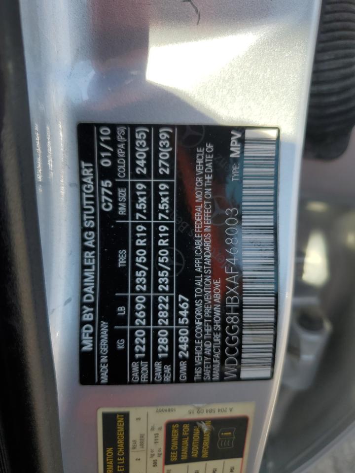 2010 Mercedes-Benz GLK-klasse VIN WDCGG8HBXAF468003 Copart auction photo, rear end damage thumbnail 13