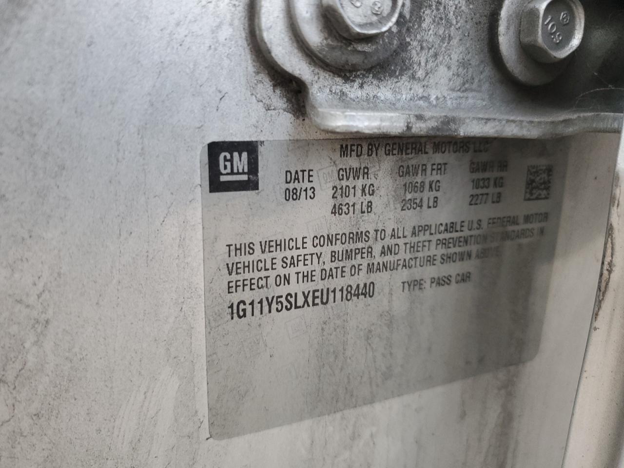 2014 Chevrolet Impala VIN 1G11Y5SLXEU118440 Copart auction photo, front end damage thumbnail 15