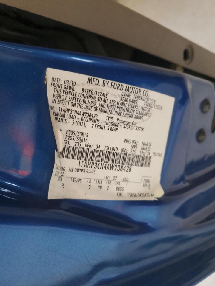 2010 Ford Focus VIN 1FAHP3CN4AW238428 Copart auction photo, all over damage thumbnail 12