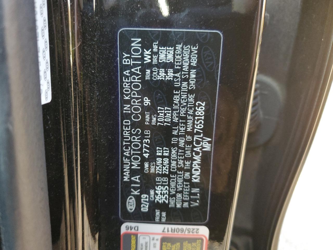 2020 KIA Sportage VIN KNDPMCAC7L7651862 Copart auction photo, all over / front end damage thumbnail 13