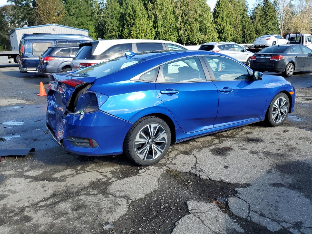 2017 Honda Civic VIN 19XFC1F35HE206443 Copart auction photo, rear end damage thumbnail 3