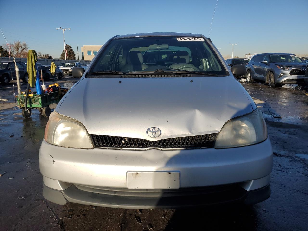 2000 Toyota Echo VIN JTDAT1230Y0089220 Copart auction photo, front end / hail damage thumbnail 5