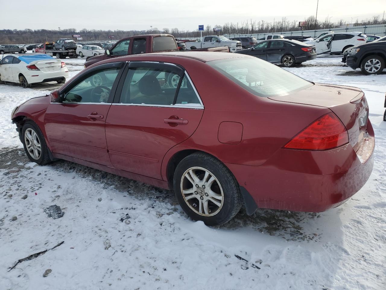 2007 Honda Accord VIN 1HGCM56397A022925 Copart auction photo, front end / side damage thumbnail 2
