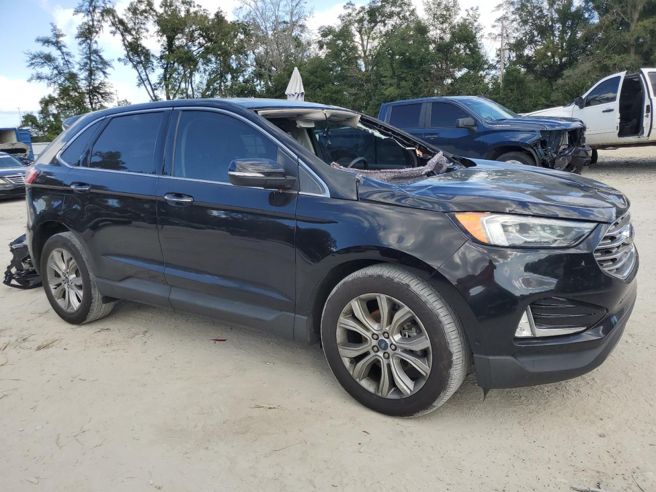 2019 Ford Edge VIN 2FMPK3K9XKBB81031 Copart auction photo, front end / top/roof damage thumbnail 4