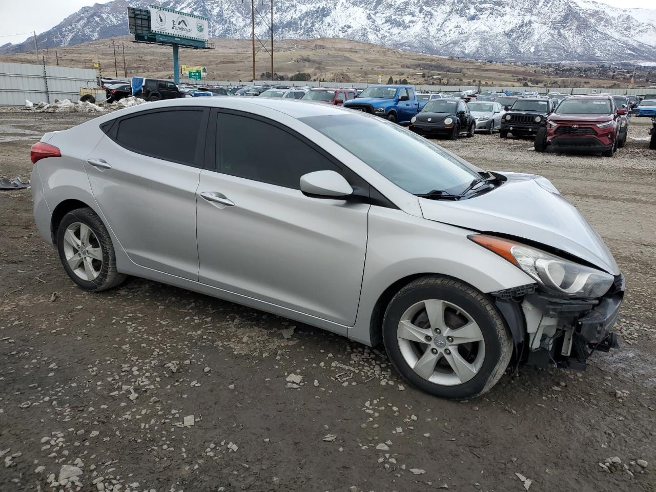 2012 Hyundai Elantra VIN KMHDH4AE6CU288563 Copart auction photo, front end / rear end damage thumbnail 4