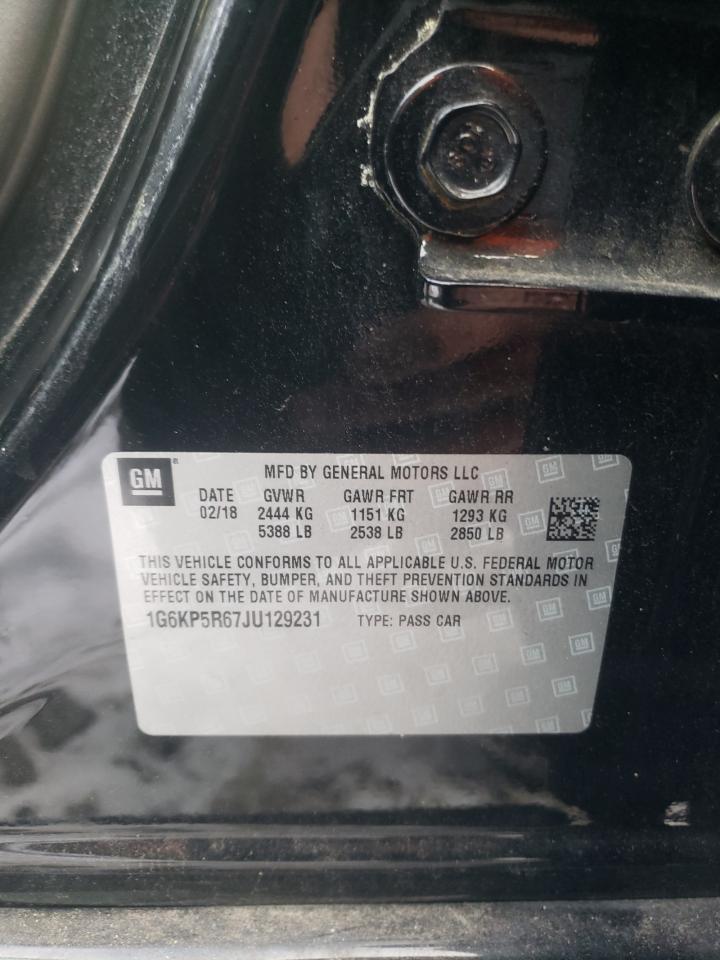 2018 Cadillac CT6 VIN 1G6KP5R67JU129231 Copart auction photo, front end damage thumbnail 12