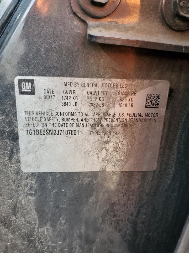2018 Chevrolet Cruze VIN 1G1BE5SM3J7107651 Copart auction photo, front end damage thumbnail 14
