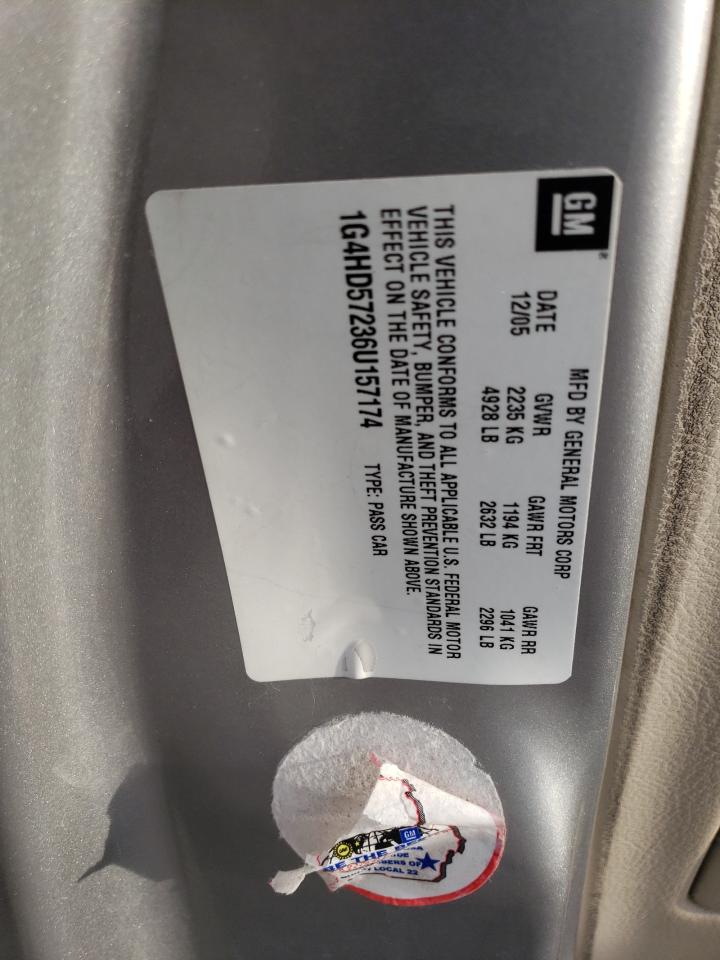2006 Buick Lucerne VIN 1G4HD57236U157174 Copart auction photo, front end damage thumbnail 15