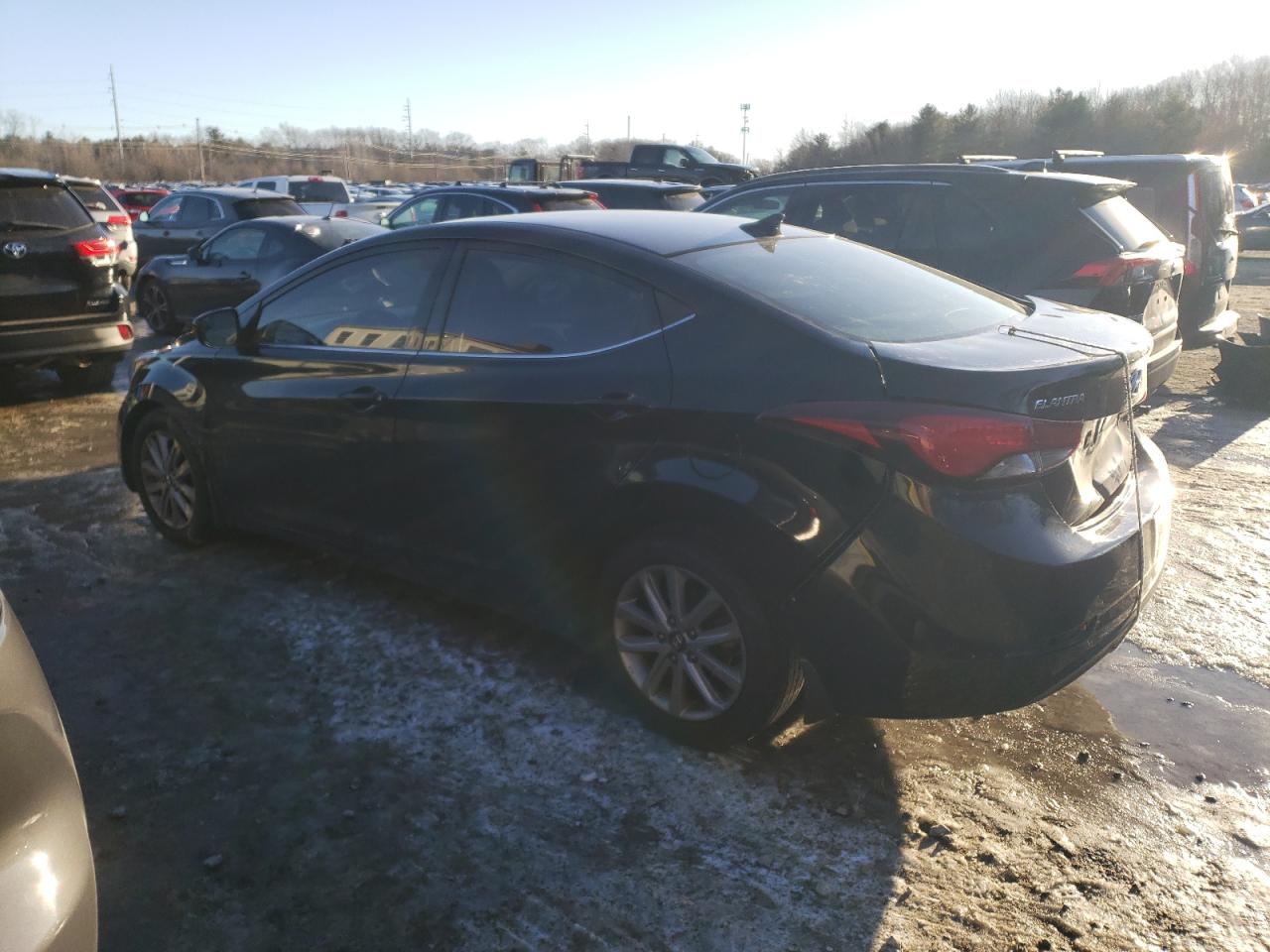 2015 Hyundai Elantra VIN KMHDH4AE9FU438153 Copart auction photo, rear end damage thumbnail 2