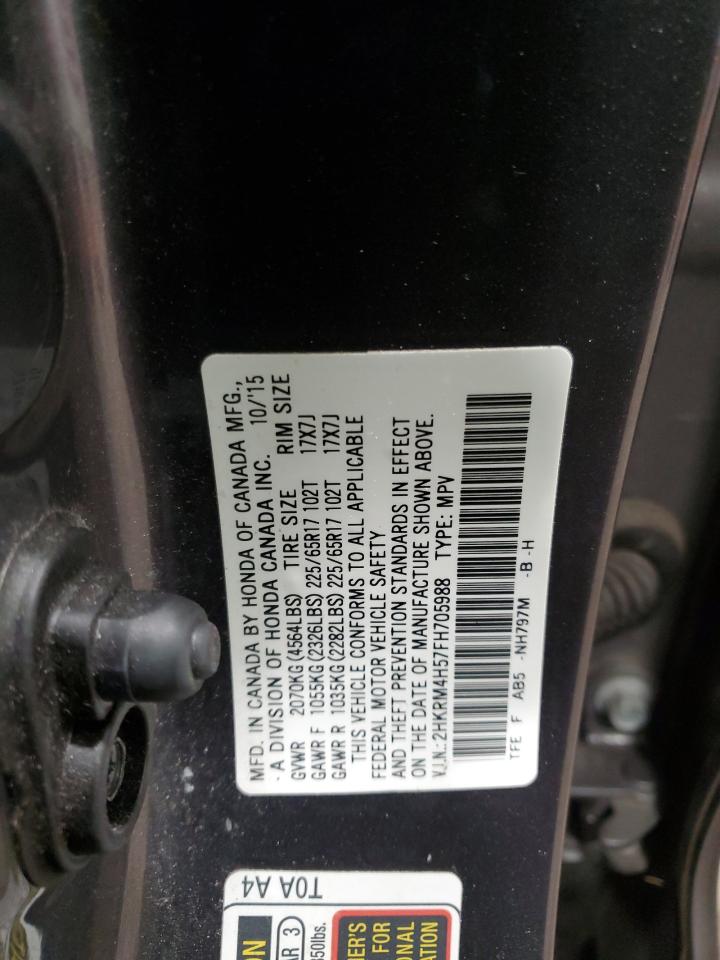 2015 Honda CR-V VIN 2HKRM4H57FH705988 Copart auction photo, side damage thumbnail 14