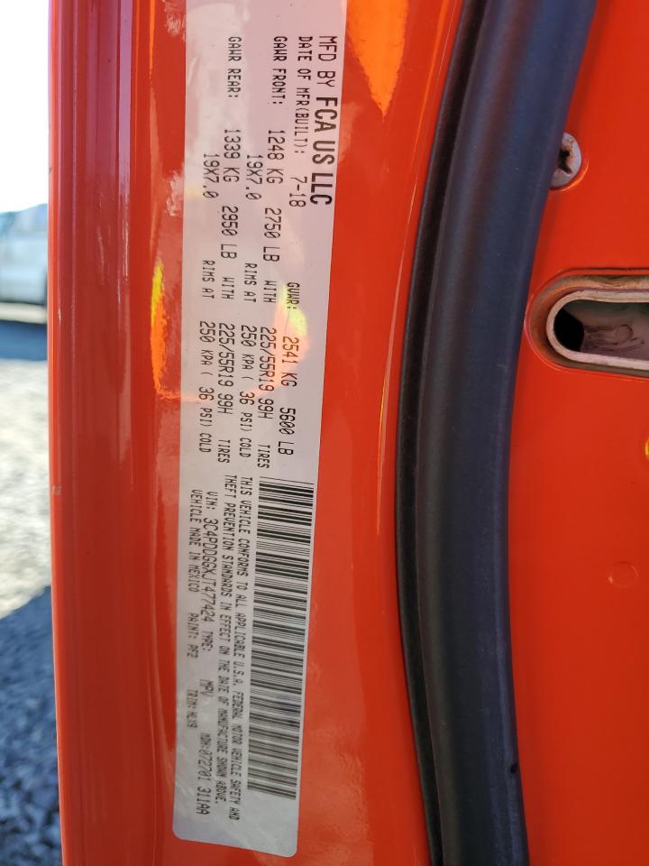 2018 Dodge Journey VIN 3C4PDDGGXJT477424 Copart auction photo, mechanical damage thumbnail 15