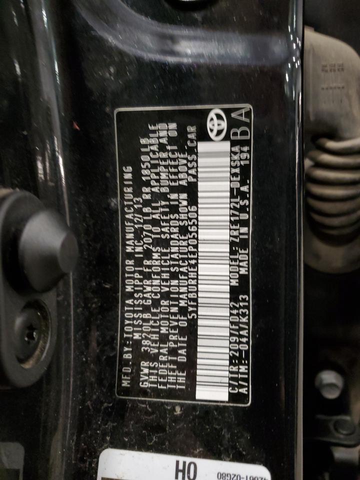 2014 Toyota Corolla VIN 5YFBURHE4EP056506 Copart auction photo, front end damage thumbnail 15