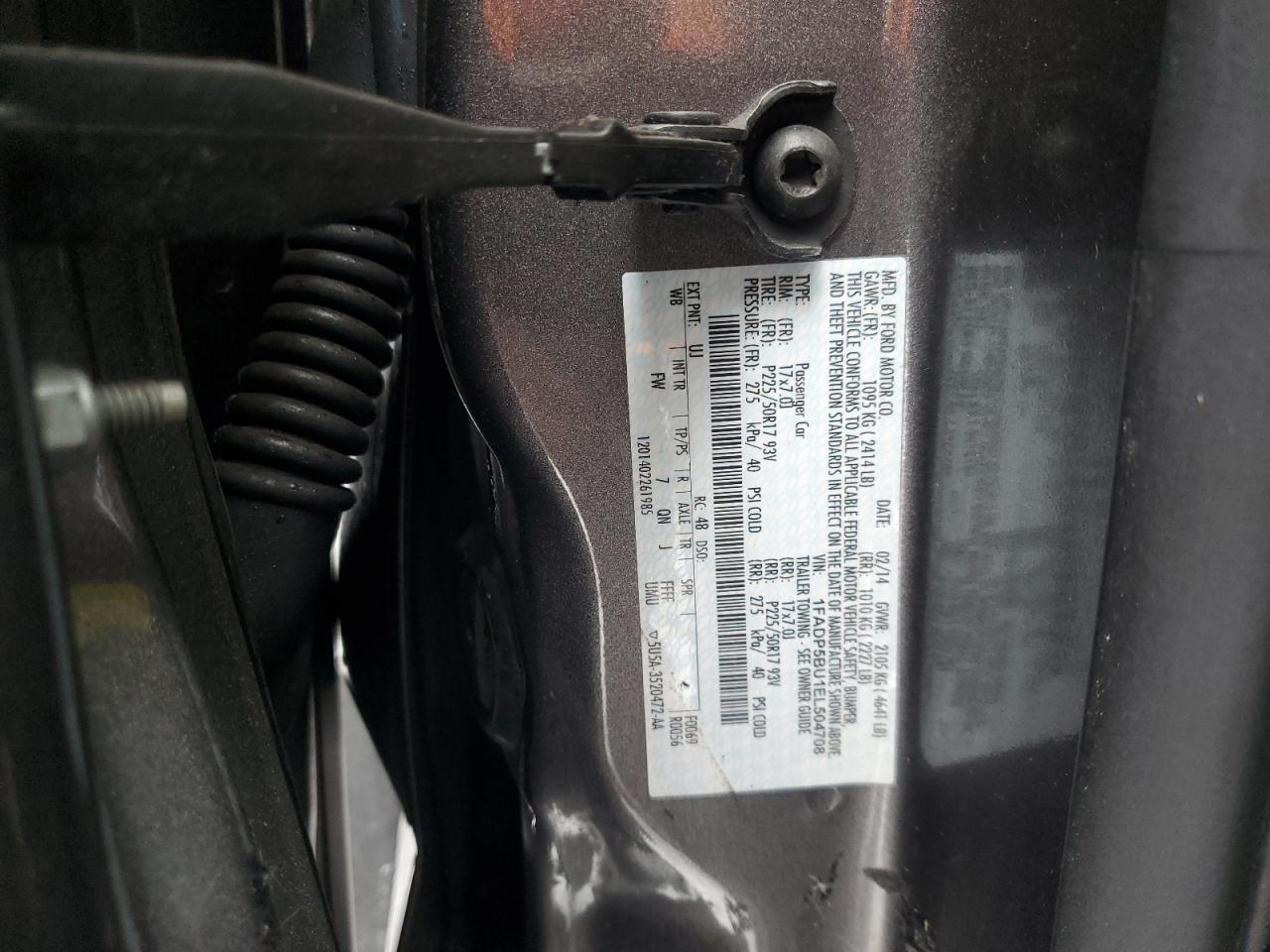 2014 Ford C-MAX VIN 1FADP5BU1EL504708 Copart auction photo, front end / side damage thumbnail 13