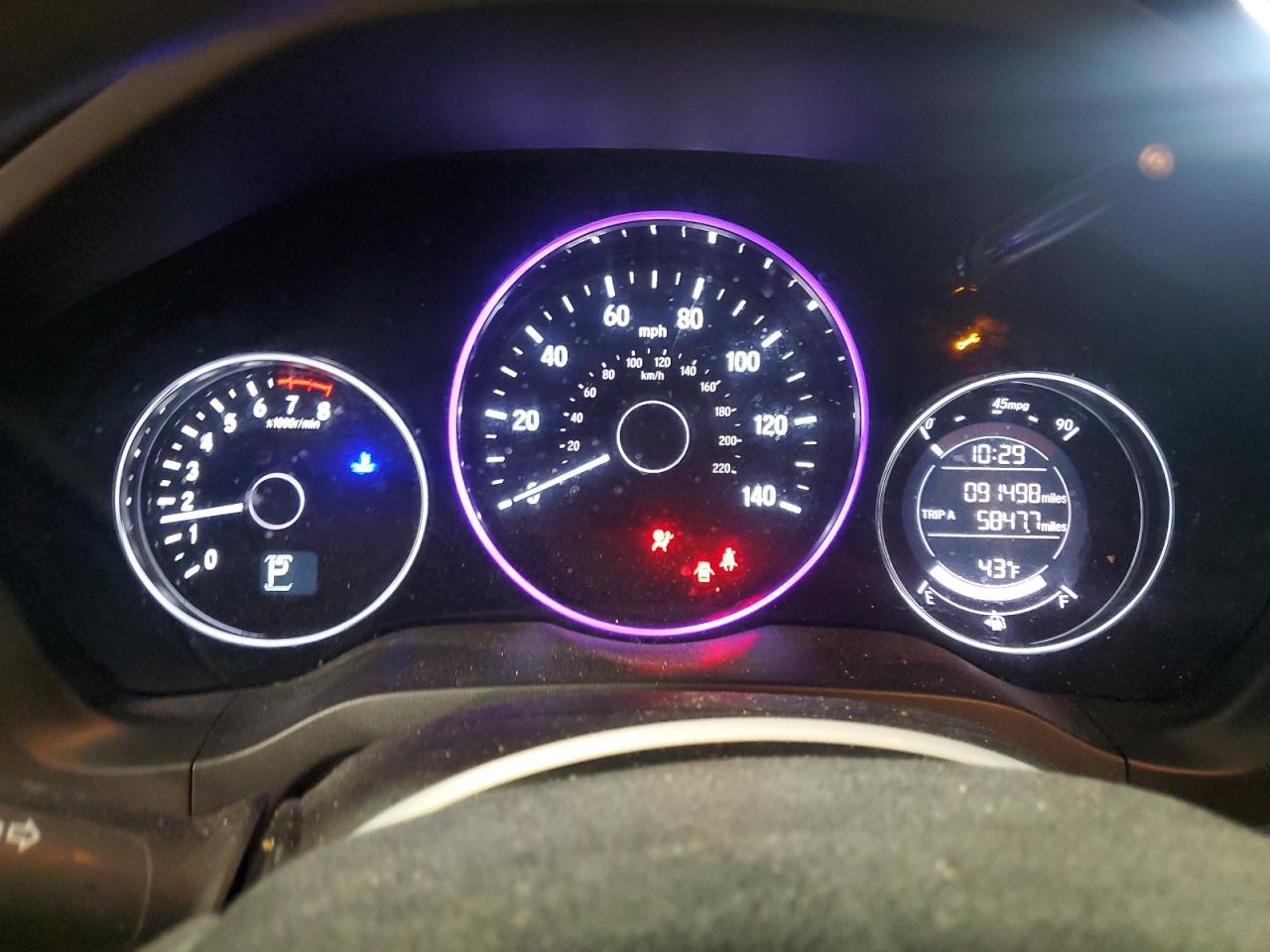 2018 Honda HR-V VIN 3CZRU5H50JM712235 Copart auction photo, front end damage thumbnail 9