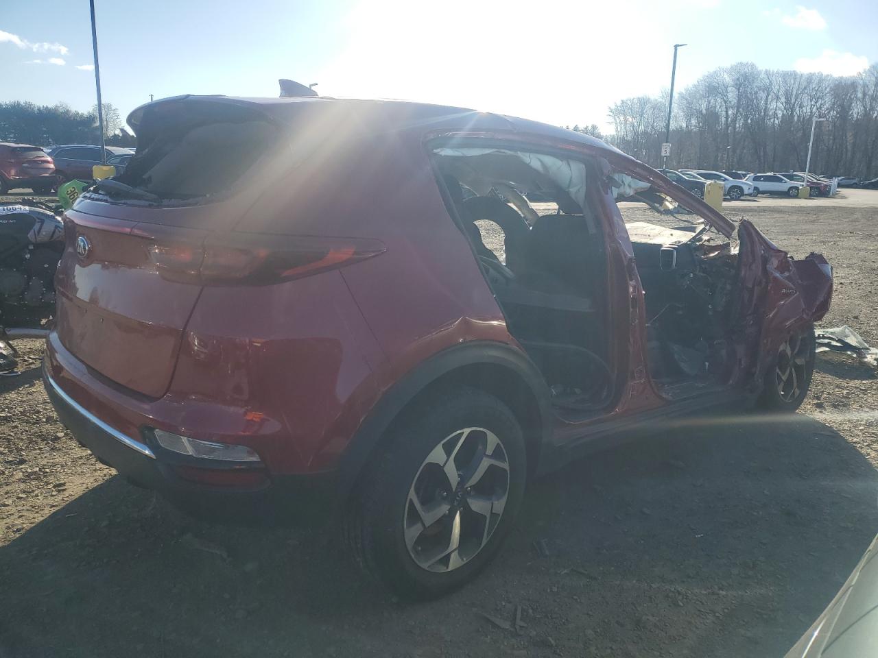 2021 KIA Sportage VIN KNDPMCAC5M7931717 Copart auction photo, rollover damage thumbnail 3